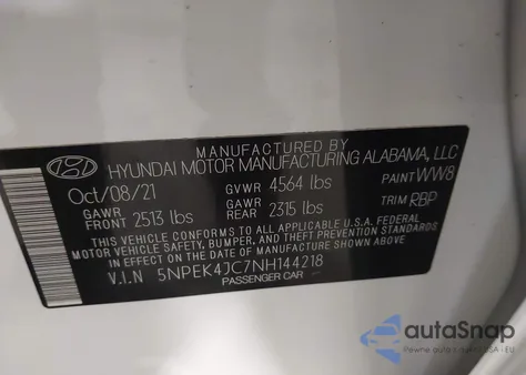 2022 Hyundai Sonata N Line Night Edition z USA, uszkodzony, nr VIN 5NPEK4JC7NH144218